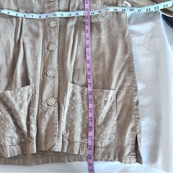 NEIL & DAVID Vintage Linen Lagenlook Patchwork Mixed Media Shirt Jacket Size S - Picture 13 of 13